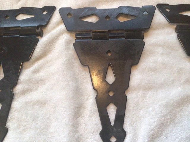 3-Black T-Strap Hinges Cast Iron Heavy Duty 10” Barn Door Fence Gate 15