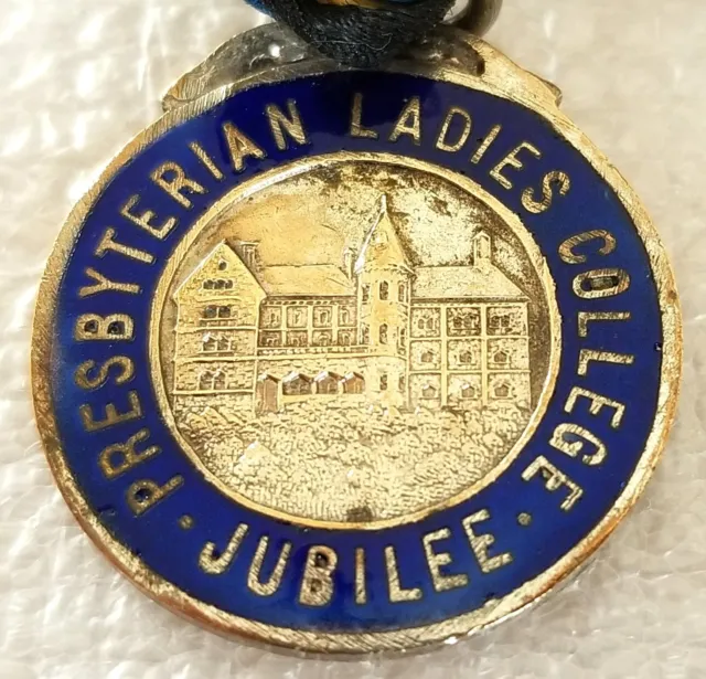 Vintage PRESBYTERIAN LADIES COLLEGE JUBILEE 1875 - 1925 Enamel Medallion Badge