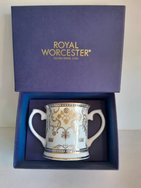 Royal Worcester Royal Birth HRH Prince George  Commerative Loving Cup. With Box.