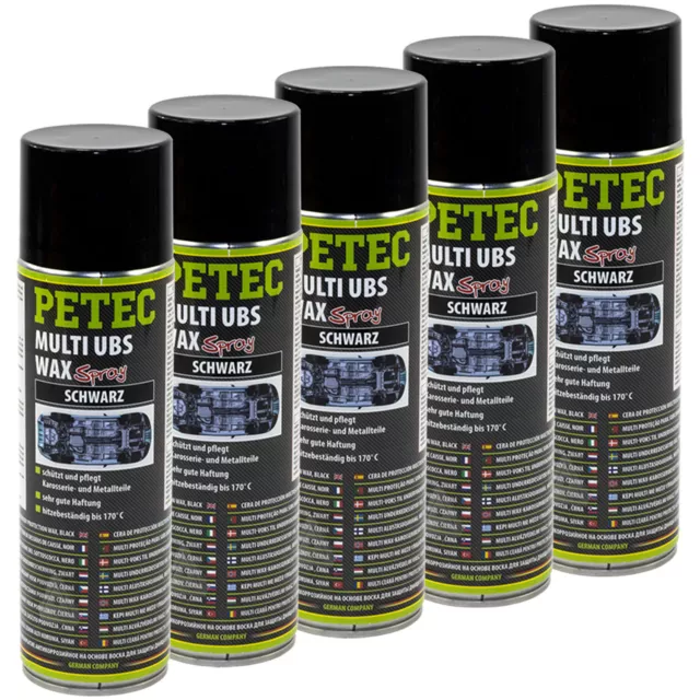 5 x 500 ml PETEC Multi UBS protezione sottoscocca cera protezione anticorrigione protezione antiruggine