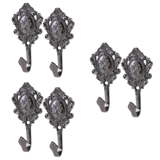 6 Pcs Wall Clothes Hanger Curtain Holder Clip Metal Drapery Hook Fasteners 2