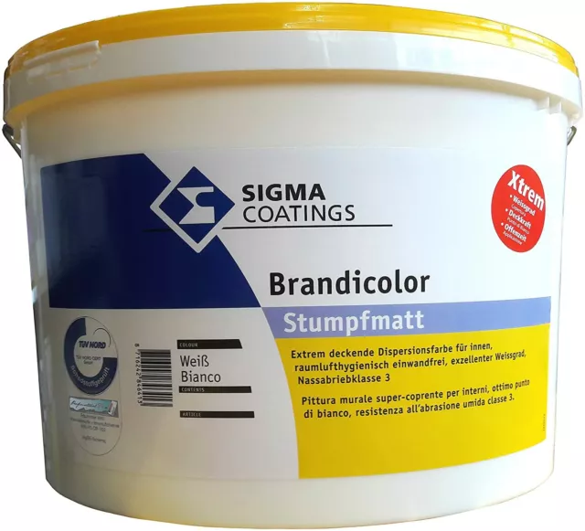 Pittura interni lavabile bianco copertura elevata Sigma Brandicolor Xtrem 12.5L