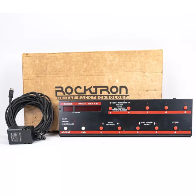 Rocktron MIDI Mate Control Pedal with Box, Power Supply, and Cable