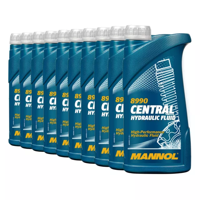 MANNOL 8990 Central Hydraulic Fluid Hydrauliköl / Servoöl, 10x1 Liter