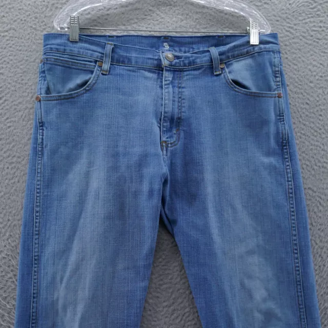 Wrangler Mens Retro Slim Bootcut Jeans 36x30 Blue Mid Rise Medium Wash Beasley 2