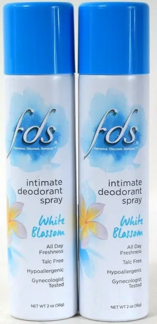 2 Fds 2 Oz Flor Blanca Fresco Hipoalergénico Desodorante Íntimo Spray