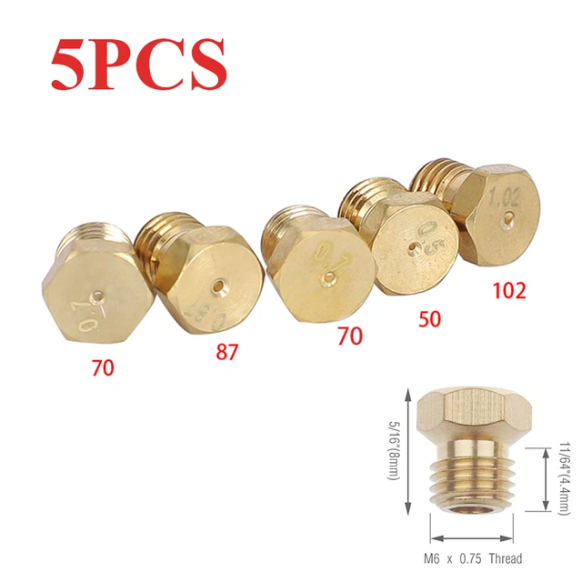 5pcs LPG Gas Jet Set Burner Gas Hob LPG Conversion Kit Nozzles Propane Injector 0.5/0.7/0.87/1.02mm Cooking Appliances