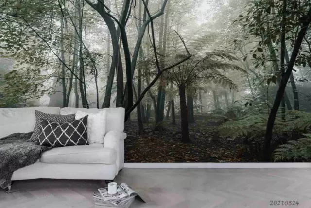 3D Nature Forest Green Trees Wallpaper Wall Murals Removable Wallpaper 597