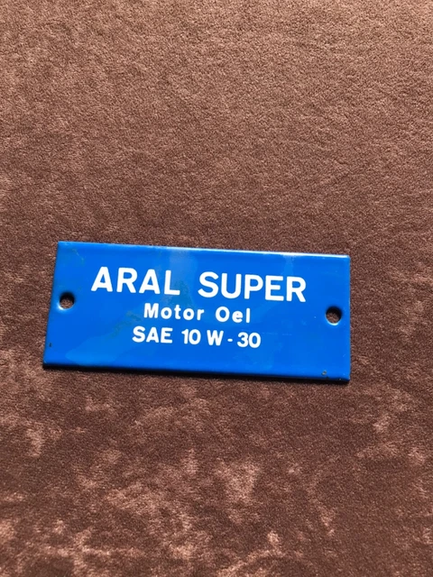 BV Aral Emailschild Aral Super Motor Öl Öl Kabinett Tanksäule Oldtimer