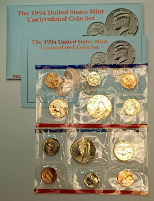 1994 US Mint 10 Coin Uncirculated Set Complete Philadelphia & Denver OGP & COA