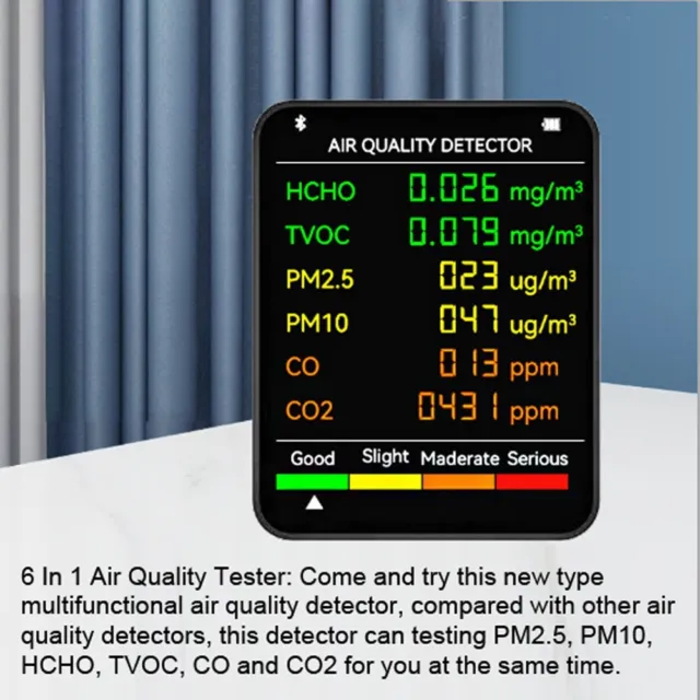 Monitor qualit�� aria multifunzione ad alta precisione rilevatore CO2 TVOC HCHO