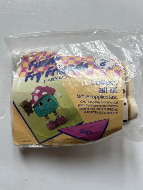 McDonald’s 1989 Funny Fry Friends Happy Meal Toy - Set #6 Zzz’s NIP