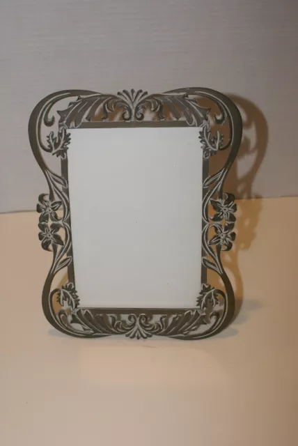 METAL Picture Frame SCROLLS,  FLOWERS HOLDS 4.5" X 6.5 PICTURE