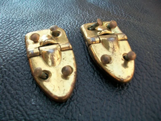 Vintage 1950s Excelsior Hinges W/Rivets - 1 Pair (2) - Gibson/Fender/ Lifton