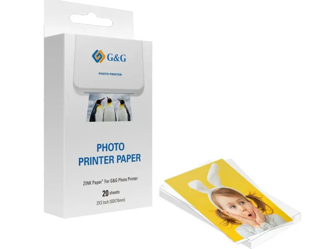 G&g Carta Fotografica per G&g Photo Printer Autoadesivo Fotopapiere, Adesivo, (5