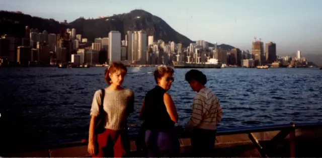 1984 Hong Kong China Skyscrapers Skyline Harbor Women Photo F2