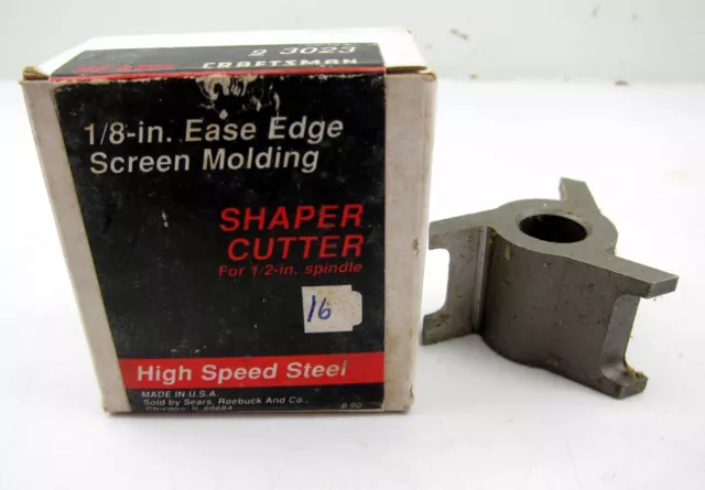 Craftsman 93023 1/8” Ease Edge Screen Molding Shaper Cutter For 1/2" Spindle