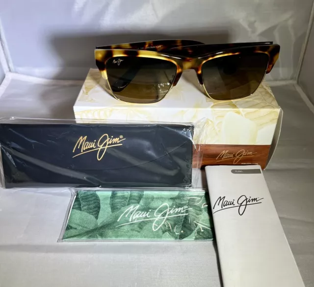 Maui Jim Perico Unisex Polarized Sunglasses HS853-10 Brown Tortoise Gold Bronze