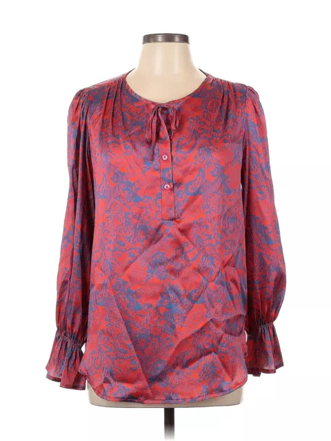 TUCKER WOMEN RED Long Sleeve Silk Top L $69.74 - PicClick