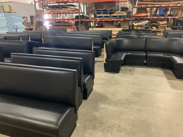 Commercial Restaurant Booth Furniture -Wall Bench In Plain Back Style