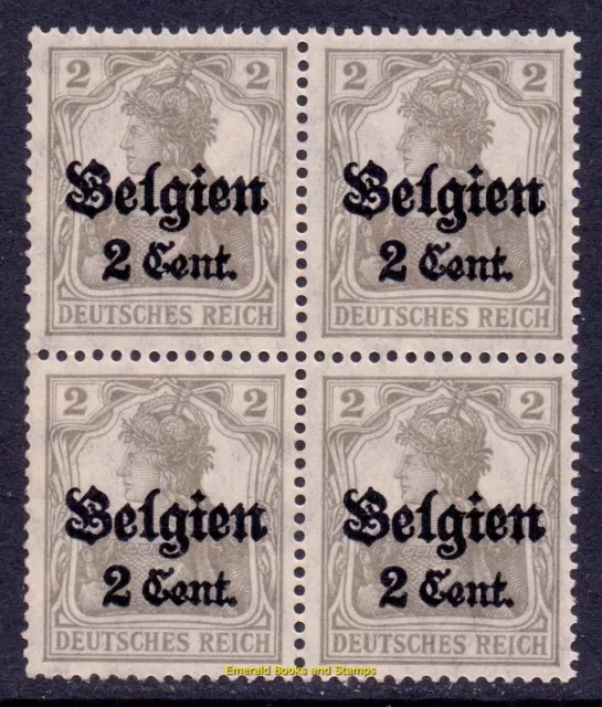 EBS Germany 1916 - World War I Occupied Belgium - Michel 10 - BLOCK 4 - MNH**