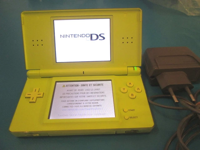 Console Nintendo Ds Lite Vert Fluo   + Alimentation D'origine