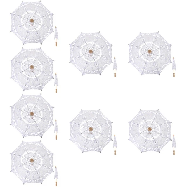 8x Ombrello Ornamento Ricamo Ombrellone Matrimonio Ombrello Giapponese