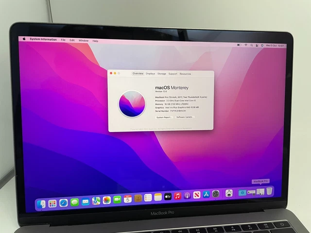 MacBook Pro 13-inch 2017 - Intel Core i5 2.3Ghz - 256GB SSD - 16GB Ram 2
