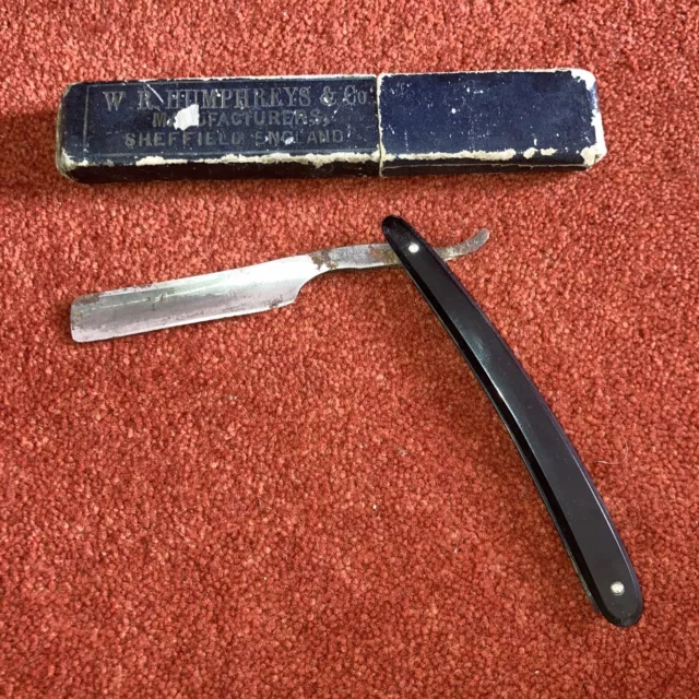 Vintage Boxed cut throat straight razor For Repair Or Restoration. Sheffield