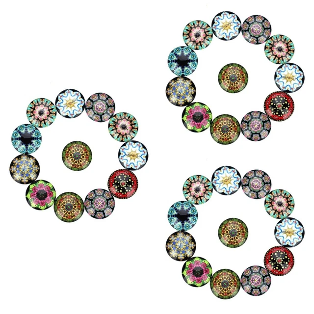 rundes Glas 3x Schmuck Schmuck Diamant Flatback Schmuck 3