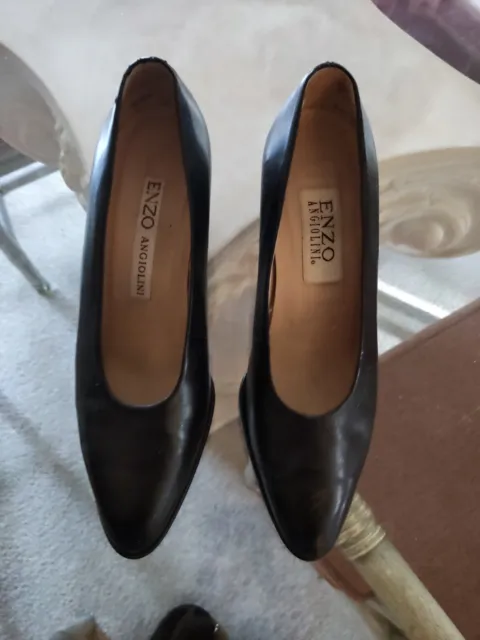 Enzo Angiolini Women's Elegant Leather Shoes Size 5 1/2 Black