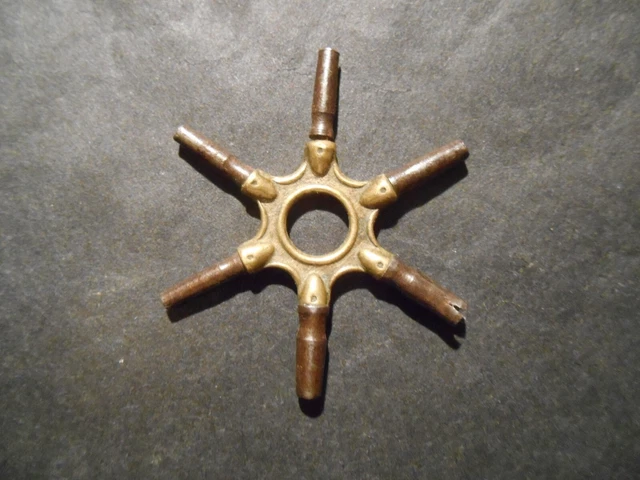 Clé étoile Multiple Pour Montre à Gousset Ancienne - En Acier Inox, Neuve Sans Emballage