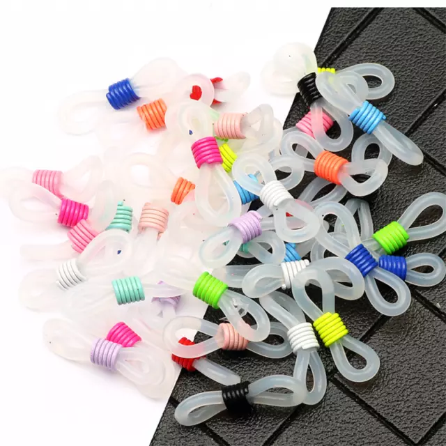 50X Transparent Eyeglass Chain End Rubber Loop Holder Sunglasses Rope Connector