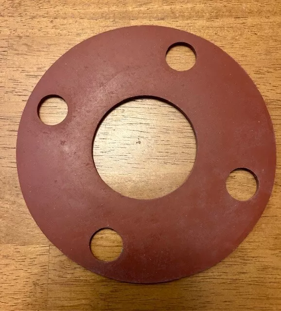 2" FULL FACE FLANGE GASKET 150 Lbs. 1/8" THICK RED RUBBER ( LOT OF 25 ) NEW