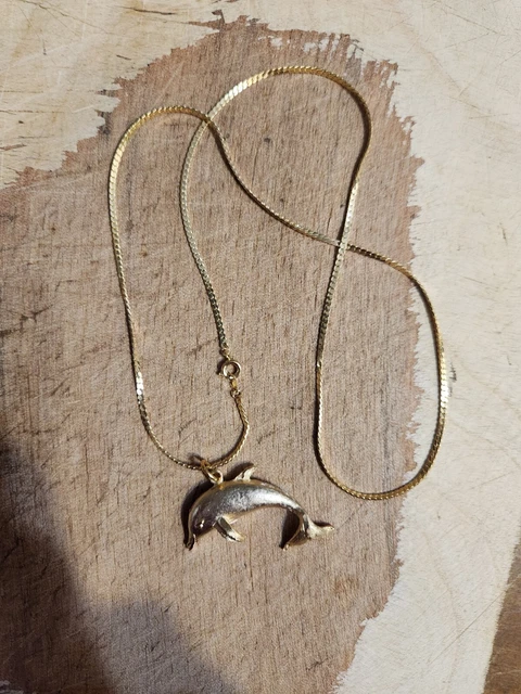 Costume Jewelry Gold Dolphin Necklace