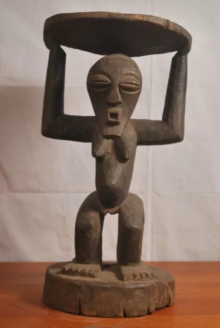 African tribal Art,very old Songye  stool from southern-(DRC)done