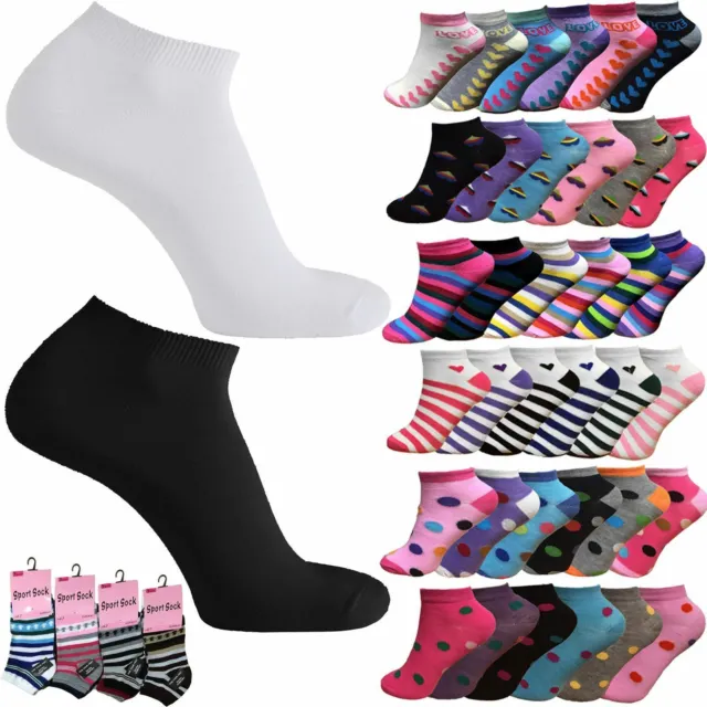Premium 3x 6x 12x 24x Ladies Womens Trainer Socks Soft Cotton Ankle Sports Socks