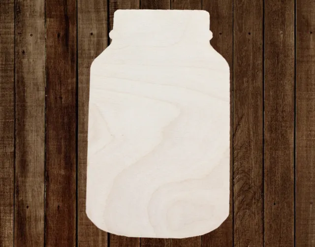 Mason Jar Unfinished Wood Cutout DIY Crafts Ready to Paint All Sizes Variety