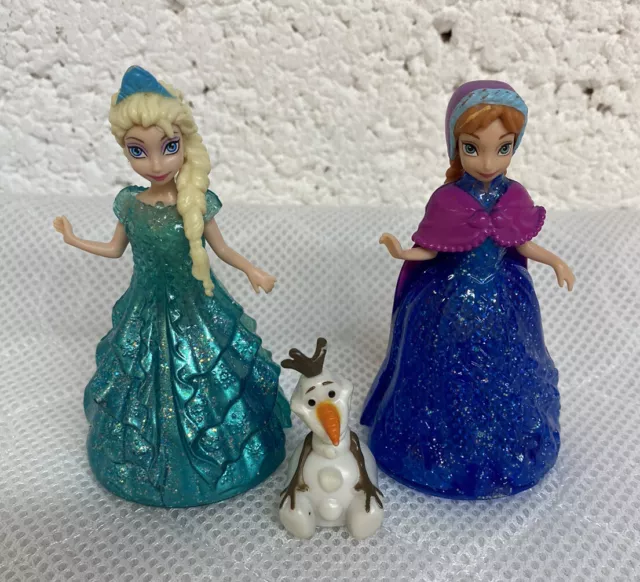 Disney Princess Magiclip Glitter Glider Dolls - Frozen Elsa, Anna & Olaf