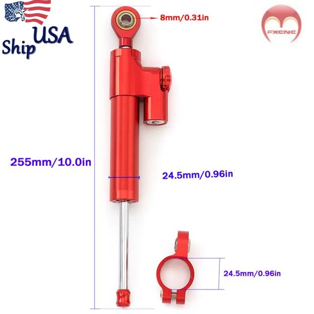 Steering Damper Stabilizer Red For Kawasaki KLR 250 650 KLX 110 125 140 350