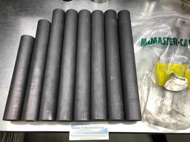 Lot of 8 Conductive Graphite Round Rods 1.5" Diameter - Assorted Lengths