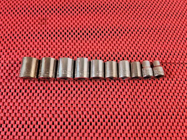 VTG 10PC CRAFTSMAN 3/8" DR, METRIC, 12 PT, SOCKET SET, 19mm-13mm +3  MADE IN USA