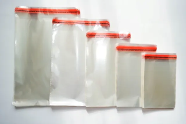 100 St. Hochglanz Beutel Selbstklebend Folienbeutel Plastiktüten Klar 10x15/20cm