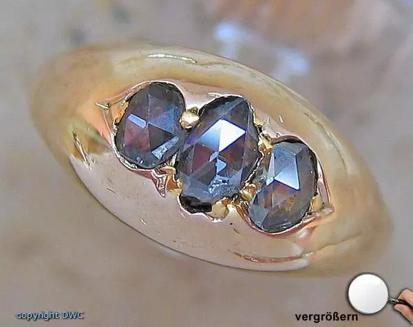 Ring mit Diamant Brillant Diamanten antik in 14 Kt 585 er Gold 63