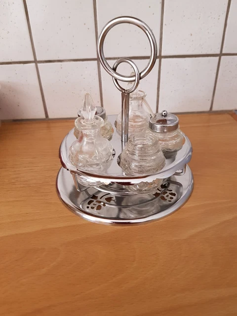 Porte-grilles à Toast Argent Massif Rozet & Fischmeister - Avec Plateau Beurre Verre Et Couteau, Vintage