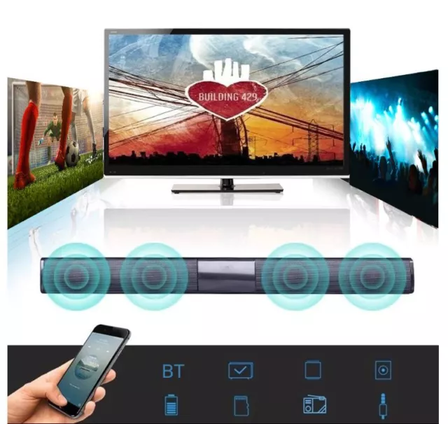 Enceinte Barre de Son Sans Fil 20W Haut Parleur Bluetooth Home Cinéma TV PC NEUF 3