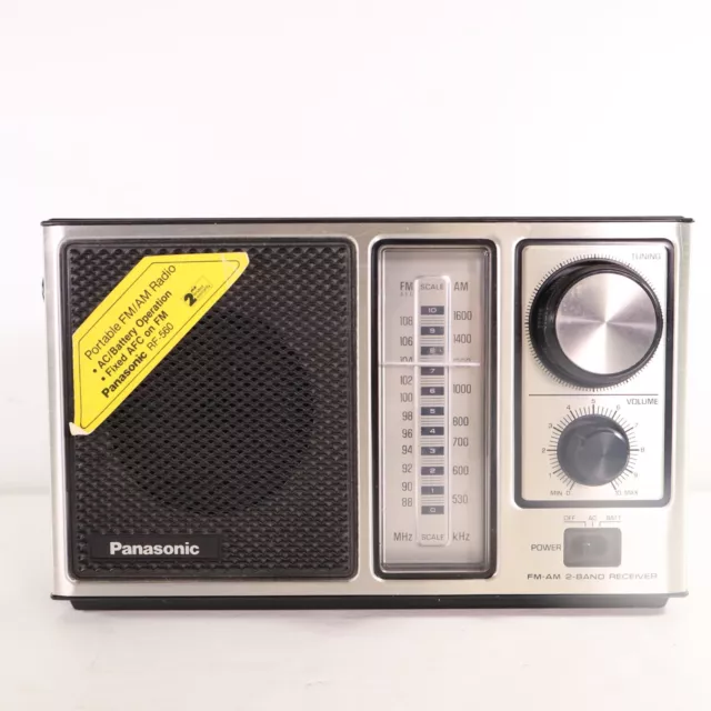 PANASONIC RF-560 AM FM 2-Band Receiver Portable Radio Battery & AC ...