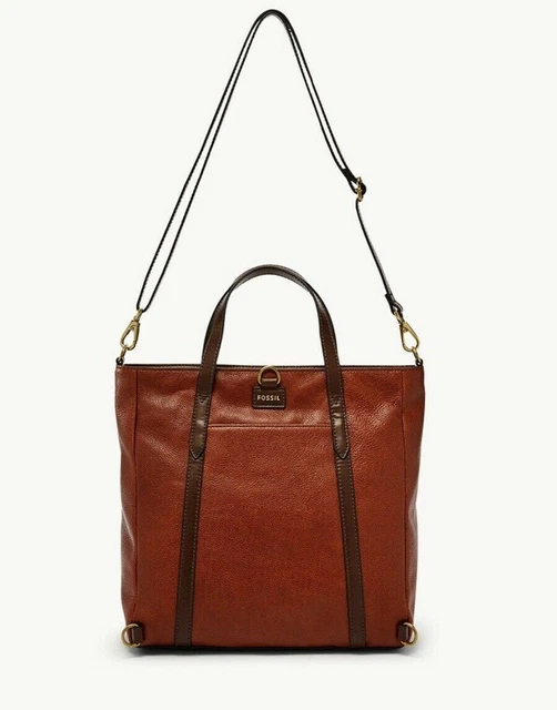 FOSSIL SYDNEY BRANDY 3 Way Leather Convertible Backpack Tote Shoulder Bag 149 69.99 PicClick UK