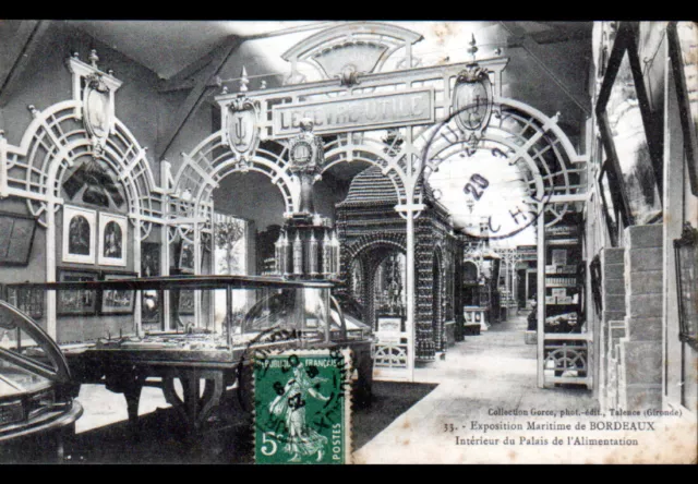 BORDEAUX (33) PALAIS ALIMENTATION , LEFEVRE UTILE / EXPOSITION MARITIME en 1907