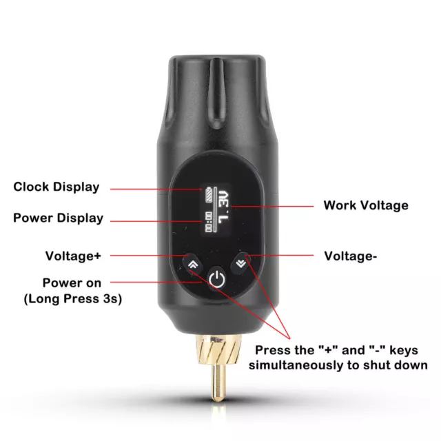 Wireless Tattoo Power Supply Fast Charging OLED Display Interface Tattoo RHS